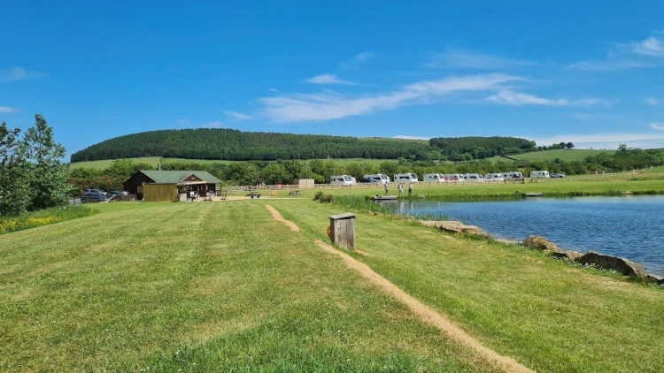 Caravan park overlooking Chatton Lake