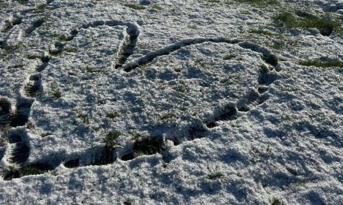 Love heart in the snow